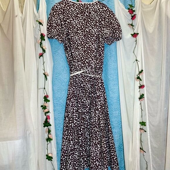 Vintage 40s Style Polka Dot Wrap Dress  2x/3x - Picture 3 of 3